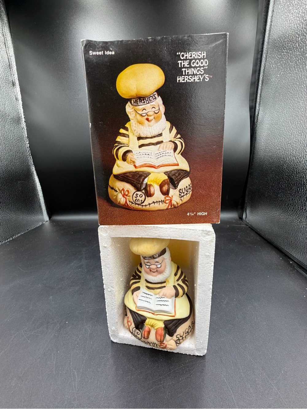 Vintage 1984 4" Hershey's Baker Man Bisque Bell - Hand-Painted Collectible #2956